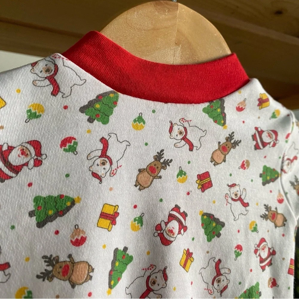 Magnolia Baby Christmas Print Pima Cotton Footie